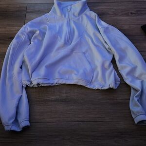 Women's White Cropped Pullover